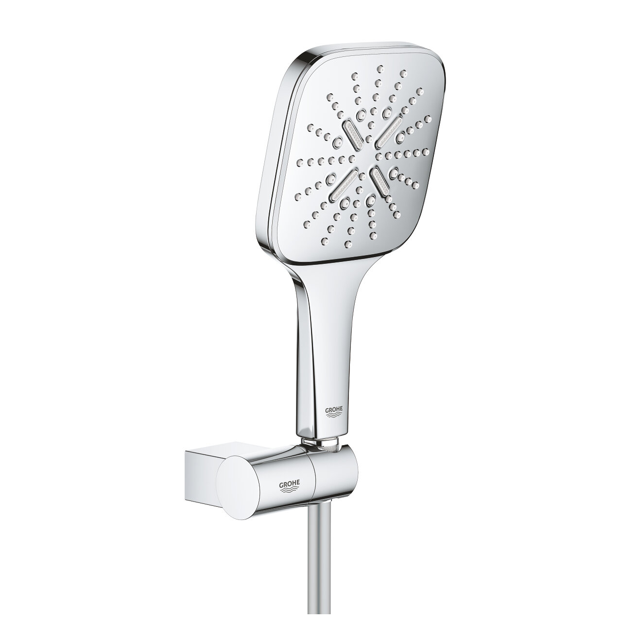 Душевой набор Grohe Rainshower SmartActive 130 Cube 3 режима, поворотный держатель, хром 26588000 - фотография № 1