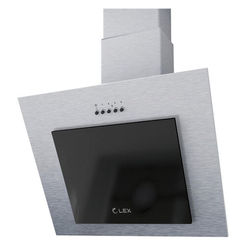 Вытяжка каминная LEX Mini 600, нержавеющая сталь/черное стекло, кнопочное управление [plma000074]