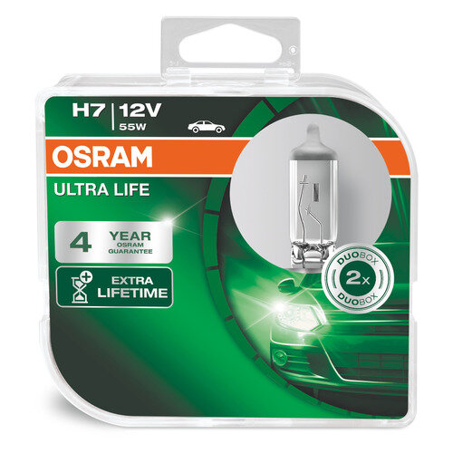 Лампа автомобильная галогенная Osram 64210ULT-HCB, H7, 12В, 55Вт, 2шт