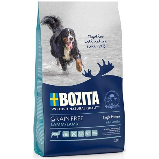 BOZITA GRAIN FREE Lamb 23/12 1,1 кг сухой корм беззерновой для взрослых собак с нормальным уровнем а (2 шт)