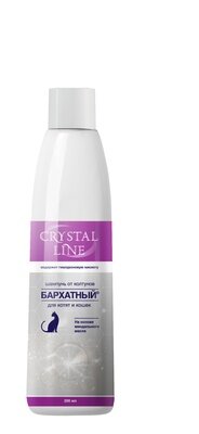 Apicenna Бархатный шампунь от колтунов для длинношерстных кошек и котят Crystal line, 0,2 кг