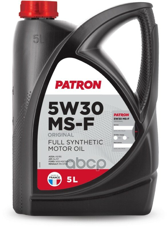 PATRON Масло Моторное Синтетическое 5w30 A5/B5, Sl/Cf (5l)