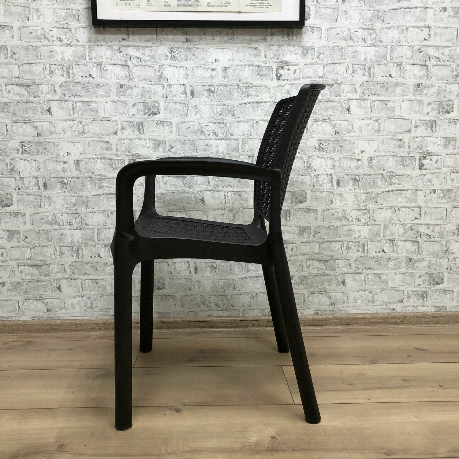 Комплект мебели YALTA L-LARGE 3 CHAIR (Ялта) темно-коричневый (коричневые подушки) из пластика под искусственный ротанг - фотография № 7