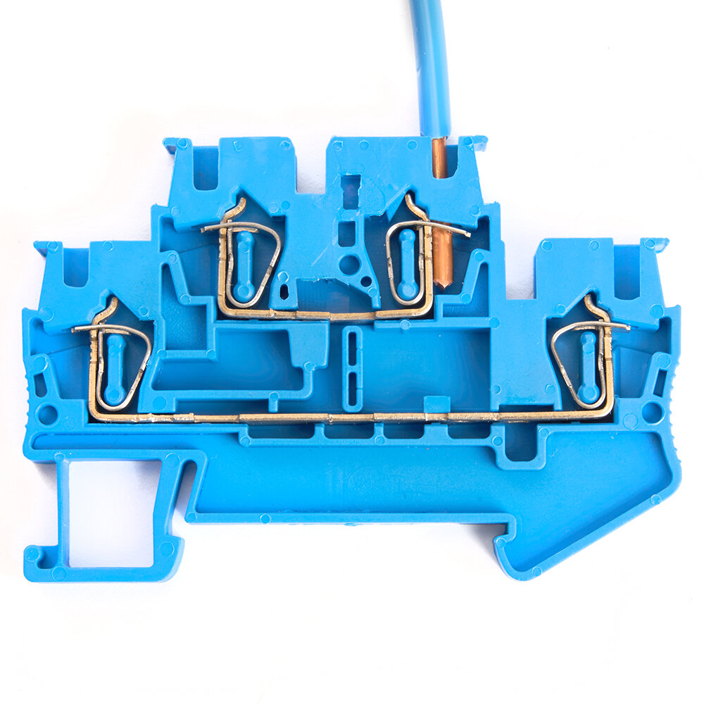 Зажим пружинный, 4-проводной проходной 2 уровня ЗНИ - 2,5 (JXB ST 2,5), синий STEKKER fr_39973 - фотография № 3