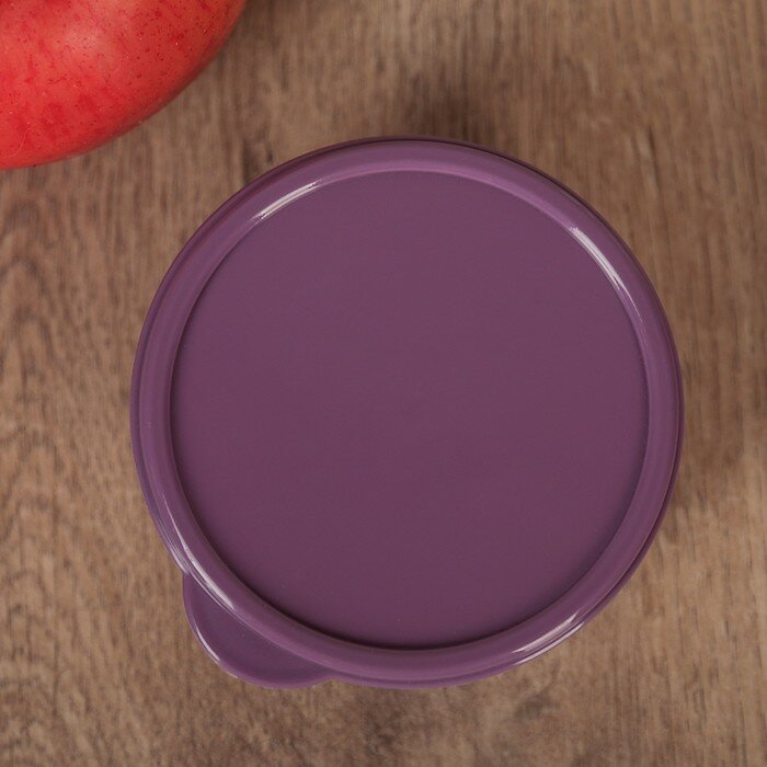 Контейнер круглый Доляна, пищевой, 150 мл, цвет фиолетовый - фотография № 3