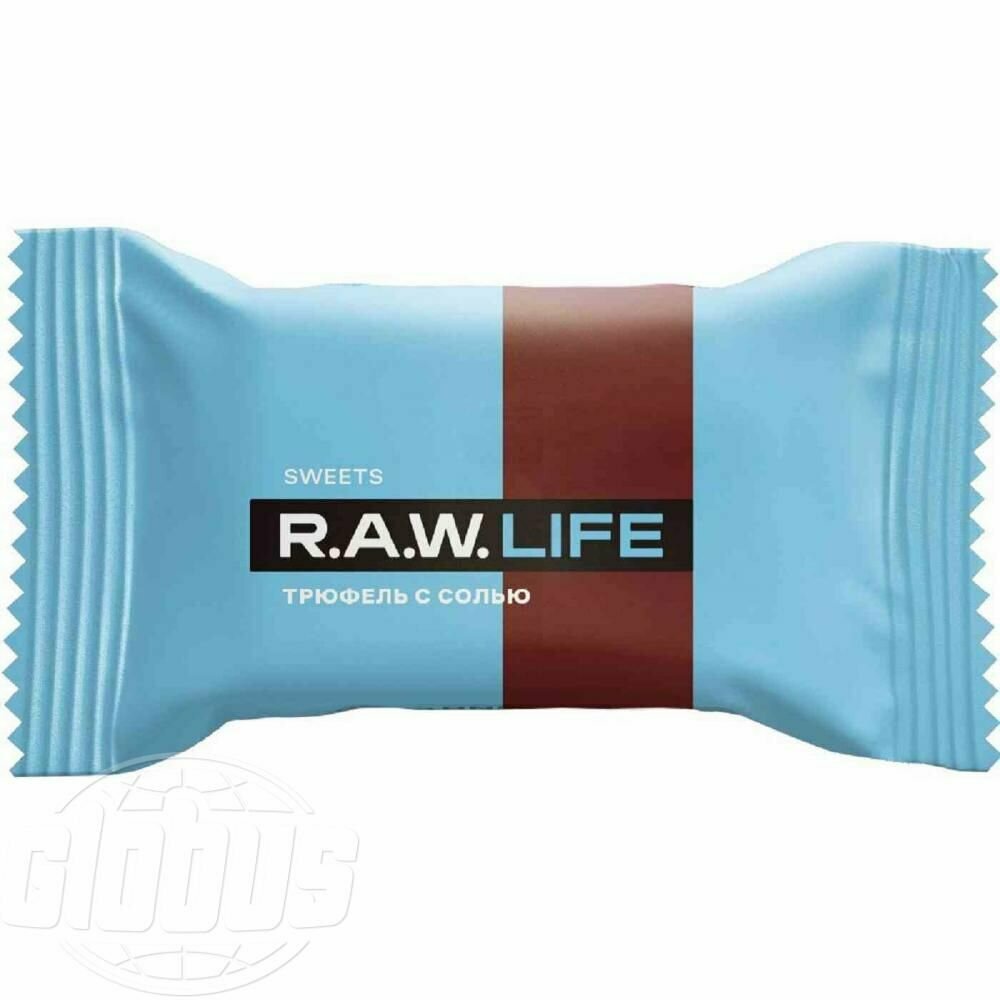 Конфета шоколадно-фруктовая R.A.W. LIFE Трюфель с солью, 18 г