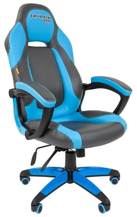Компьютерное кресло Chairman game 20 серый/голубой