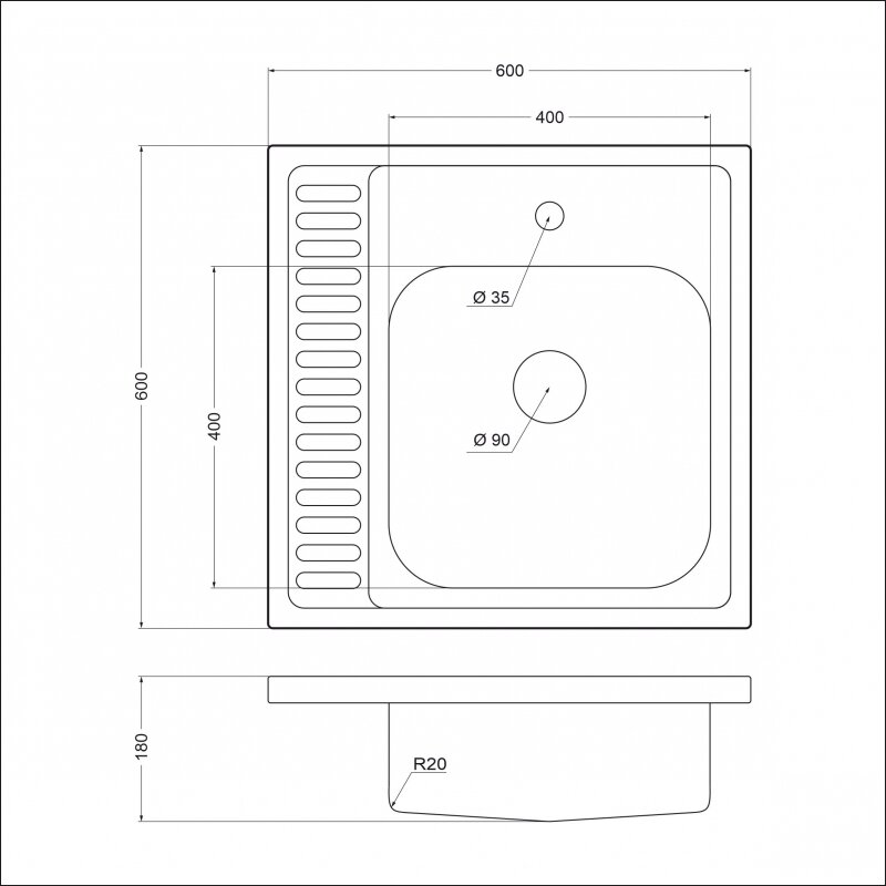 Кухонная мойка Emar T6060RQ Decor - фотография № 2