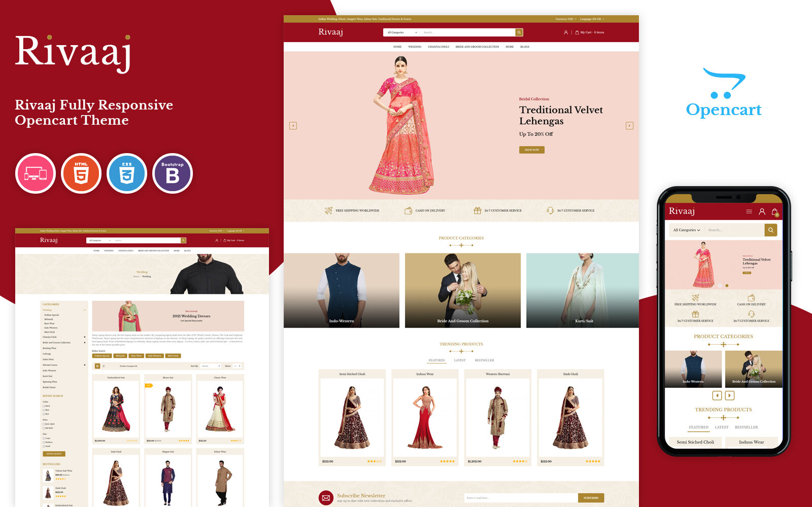 Шаблон OpenCart Rivaaj - Wedding Responsive Шаблон OpenCart