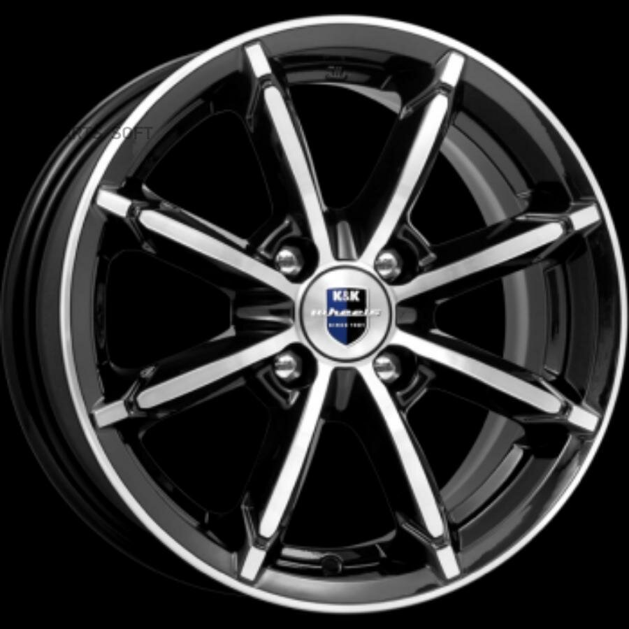 КИК 13599 КиК Sportline 14 / 6.0J PCD 4x100.00 ET 40.00 ЦО 67.10 Литой / Черный с полированной лицевой поверхностью