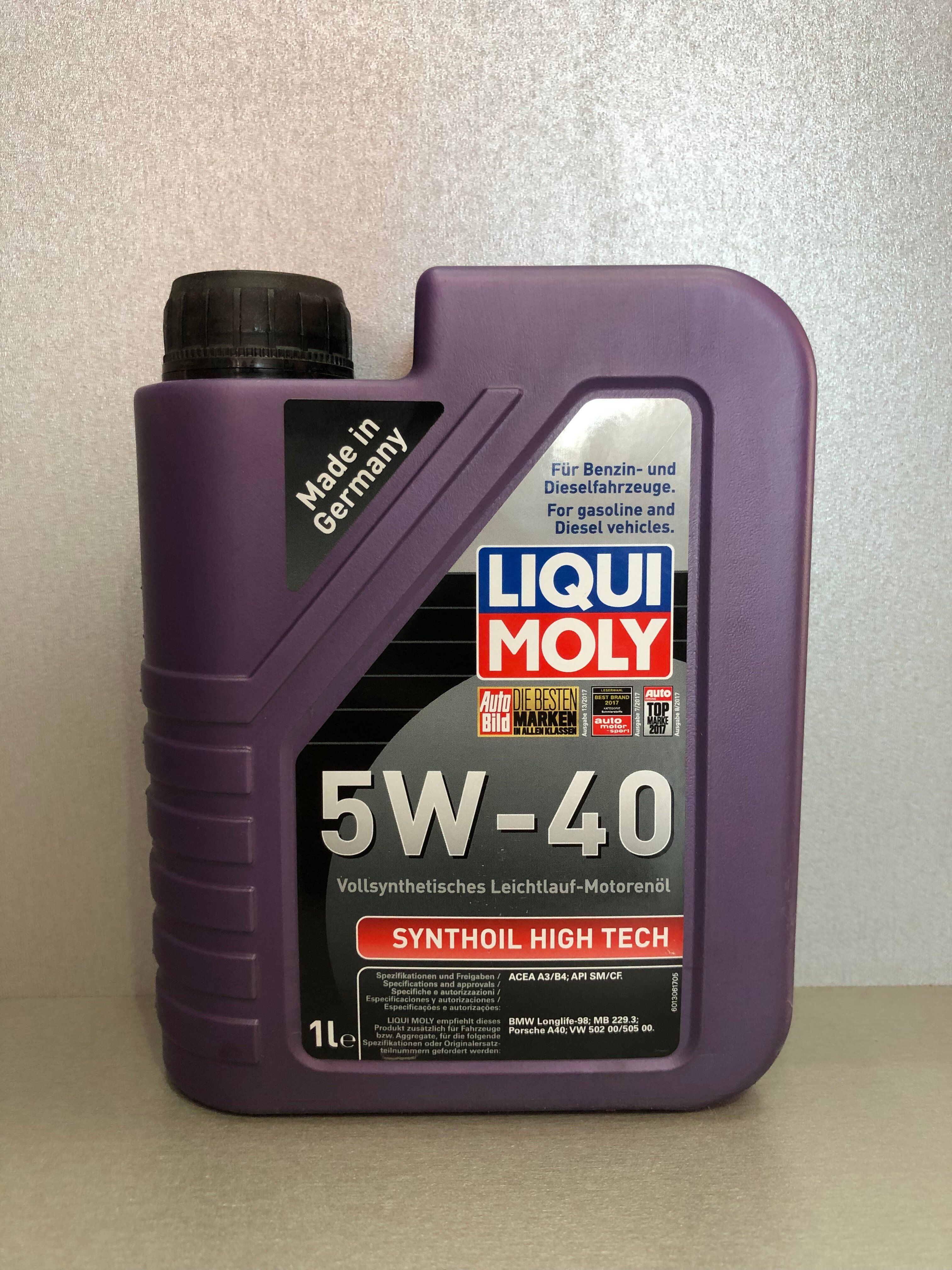   Liqui Moly Synthoil High Tech 5W-40 1 . API SN/CF