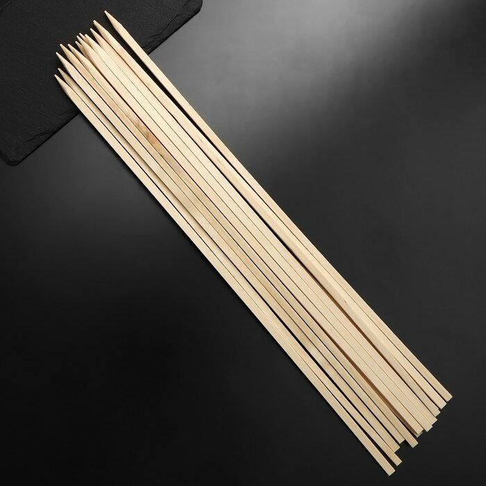 Magistro Шампур деревянный Magistro, 40×0,6 см, по 15 шт, берёза - фотография № 2