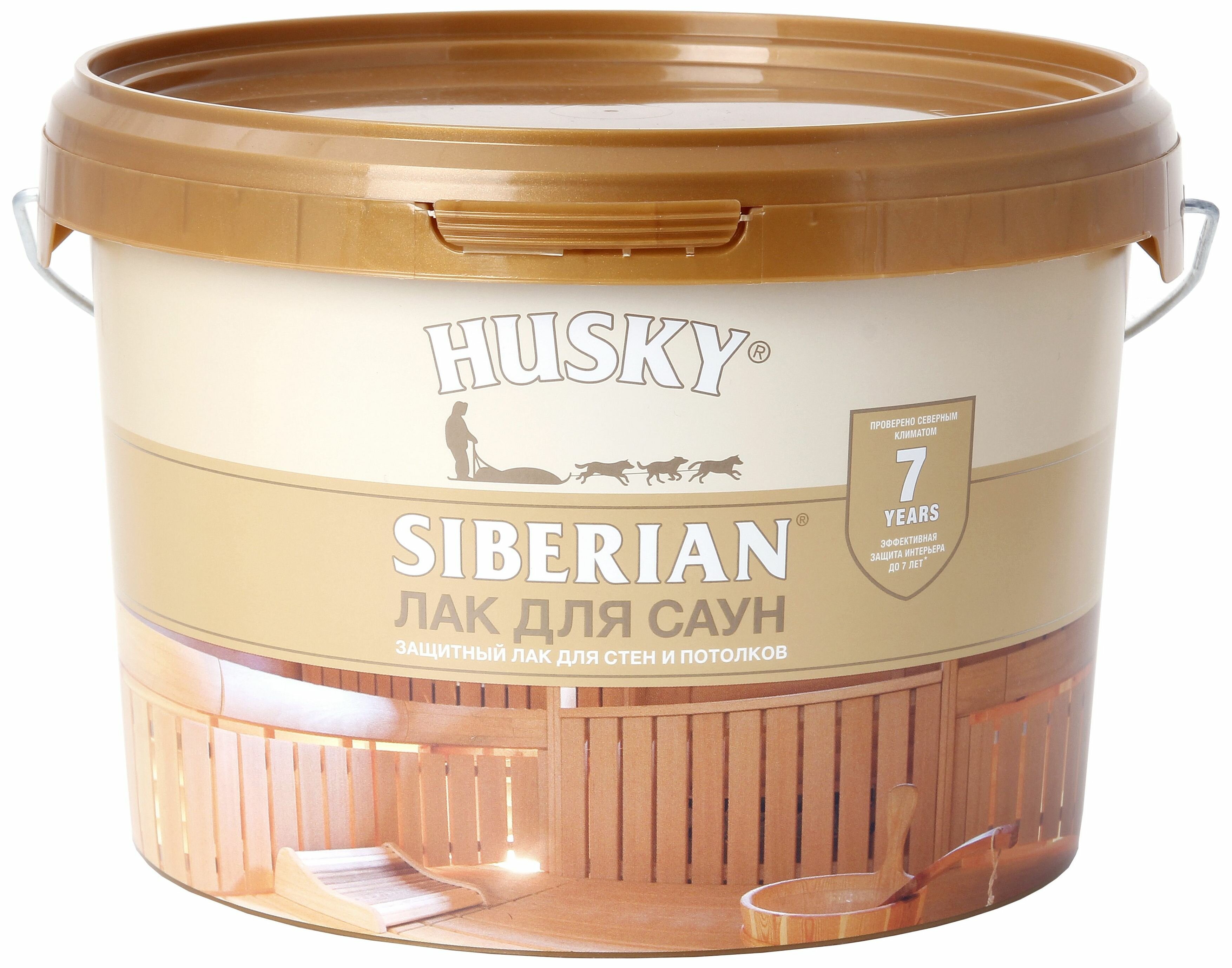 Лак акриловый для сауны HUSKY Siberian 2,5 кг полуматовый