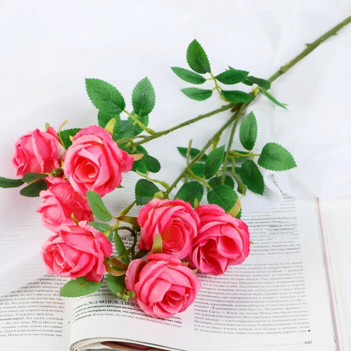 Цветы искусственные "Роза Септима" 5х65 см яркий розовый