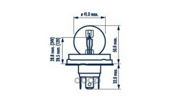 Лампа R2 24v 55/50w P45t-41 Nva C1 (1) Standard 49321 Narva арт. 49321