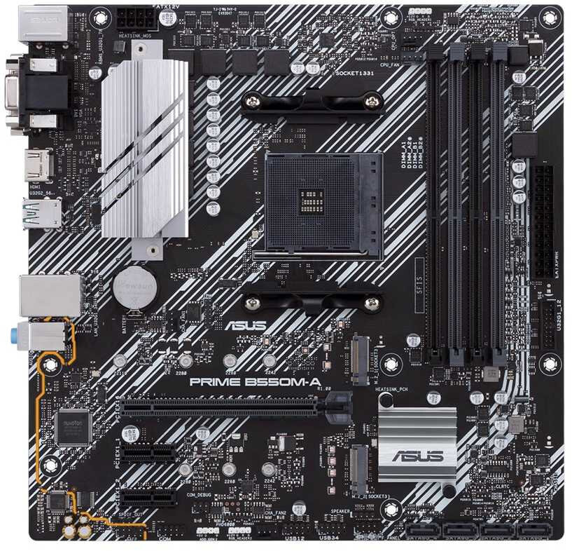 ASUS PRIME B550M-A (mATX, B550, 4xDDR4-4800, M.2, VGA, DVI, HDMI, COM)