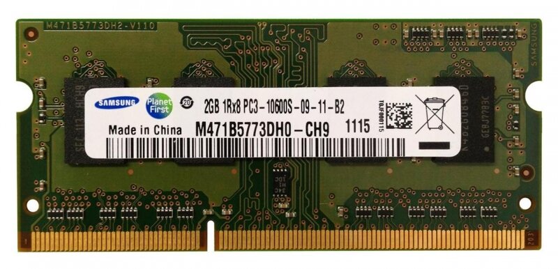 Оперативная память Samsung 2 ГБ DDR3 1333 МГц SODIMM CL9 M471B5773DH0-CH9