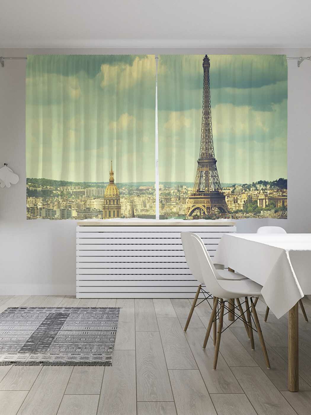 Шторы JoyArty с фотопечатью "Парижский край" из сатена, 290х180 см - фотография № 1
