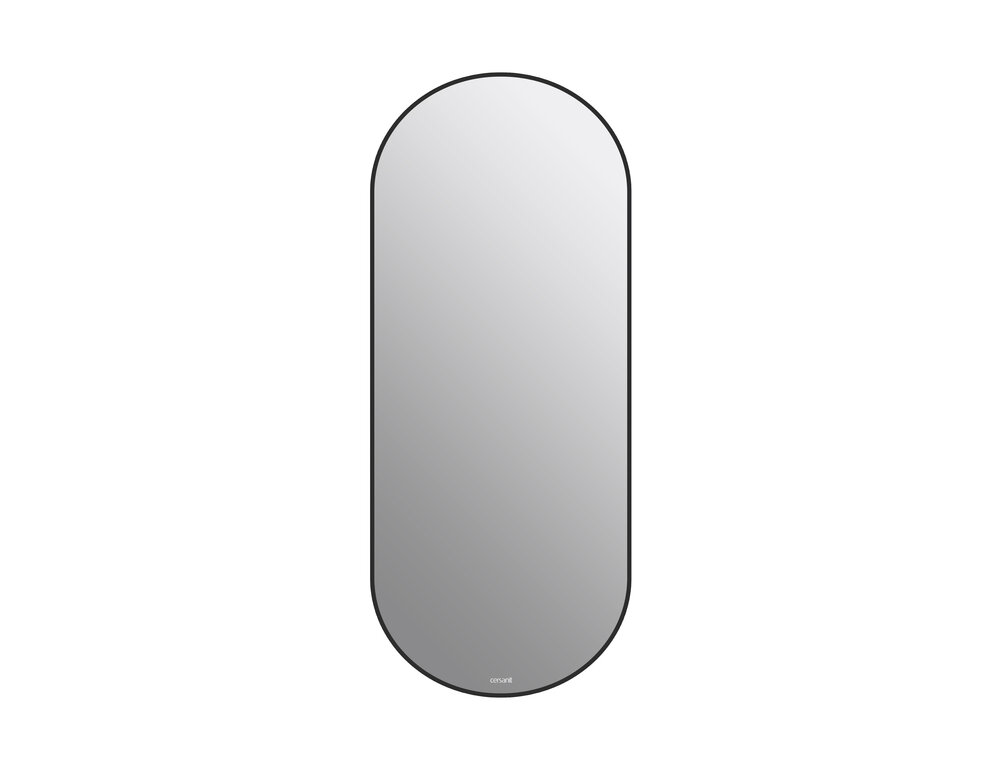 Зеркало Cersanit для ванной прихожей спальни гостиной ECLIPSE smart 50x122 с подсветкой овальное в черной рамке