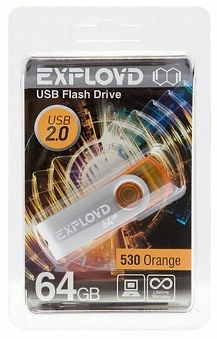 Флешка EXPLOYD 530 64GB Orange