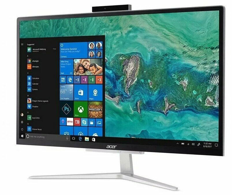 Моноблок Acer Aspire C22-820 21.5"Full HD/PS J5040(2)/4Gb/SSD256Gb/UHDG 605/к+м/Win10/сереб/черный DQ.BDZER.00G