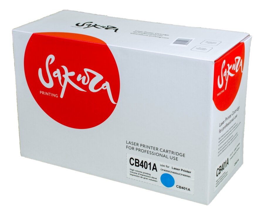 Картридж SAKURA CB401A для HPColor LaserJet CP4005/CP4005n/CP4005dn, синий, 7500 к.