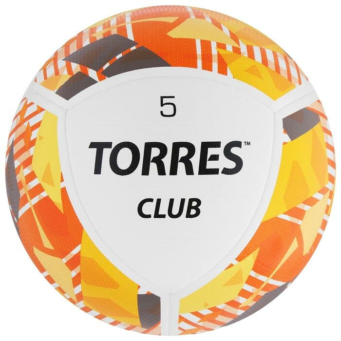 TORRES Мяч футбольный TORRES Club, PU, гибридная сшивка, 10 панелей, размер 5, 441 г