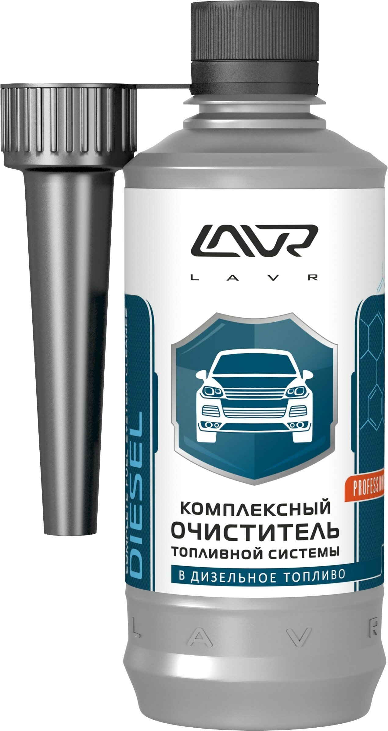Комплексный очиститель топливной системы присадка в диз.топливо (на 40-60л) с насадкой 310мл lavr
