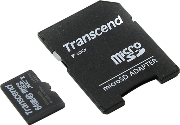 Карта памяти MicroSDXC 64 Гб Transcend (TS64GUSDXC10) Class 10, UHS Class 1, UHS-I