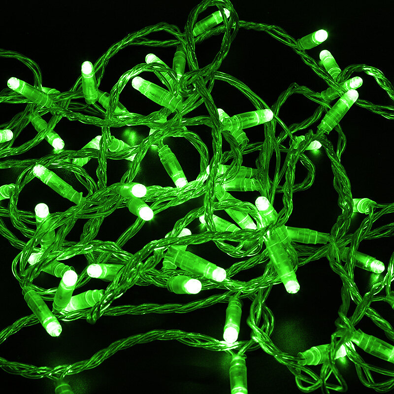 Neon-Night Гирлянда Нить 10м, постоянное свечение, прозрачный ПВХ, 230В, цвет: Зелёный