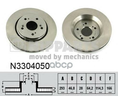 Торм.Диск Пер.Вент.[293x28] 5 Отв. Nipparts арт. N3304050
