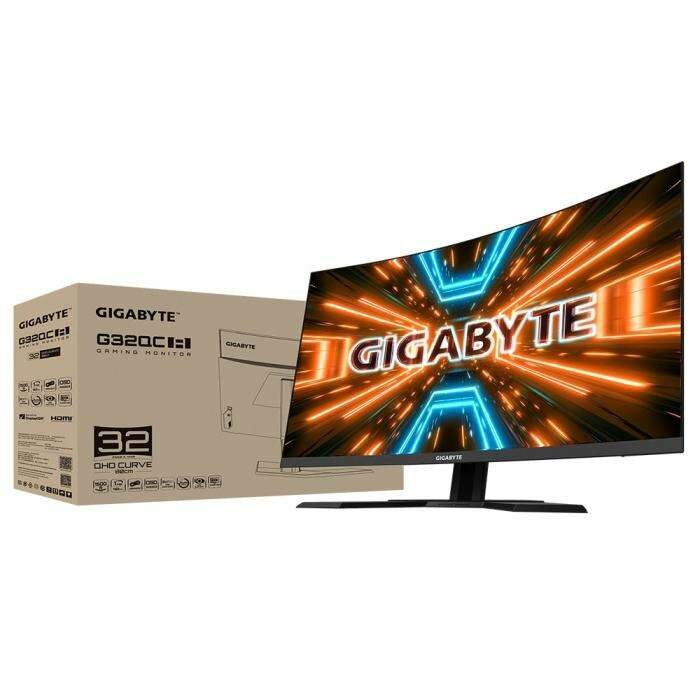 31,5" Gigabyte G32QC A-EK Gaming monitor Black (VA, 2560x1440, HDMI+HDMI+DP, 1 ms, 178°/178°, 350 cd/m, 3000:1, 2xUSB3.0, 165Hz, Curved (20VM0-GG32QCABA-1EKR) (811495)