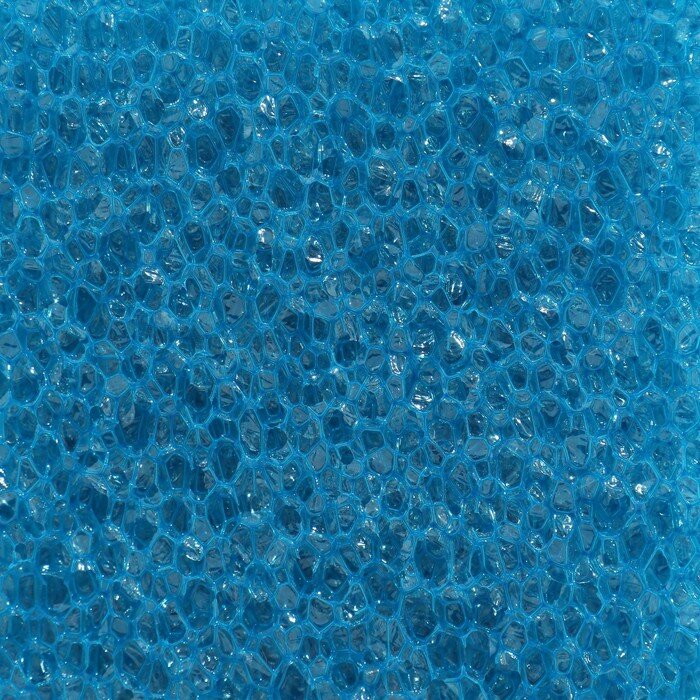 AQUA STORY Губка прямоугольная, крупнопористая, лист 50 х 50 х 3 см, синий - фотография № 4