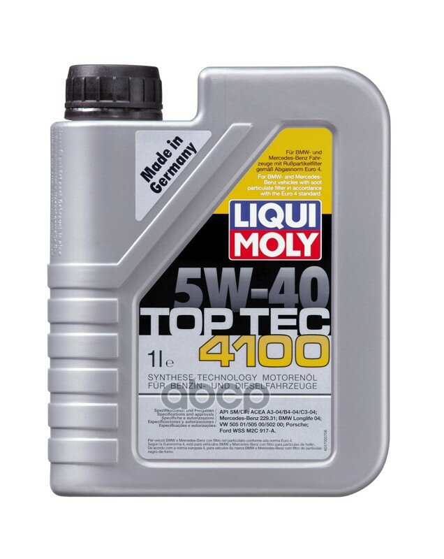 Liqui moly Liqui Moly^7500 7500 Liquimoly Нс-Синт. Мот.Масло Top Tec 4100 5w-40 Cf/Sn C3 (1л)