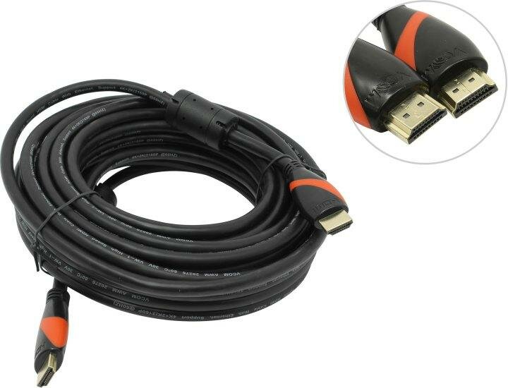 Кабель HDMI 10м VCOM Telecom CG525D-R-10.0 круглый черный