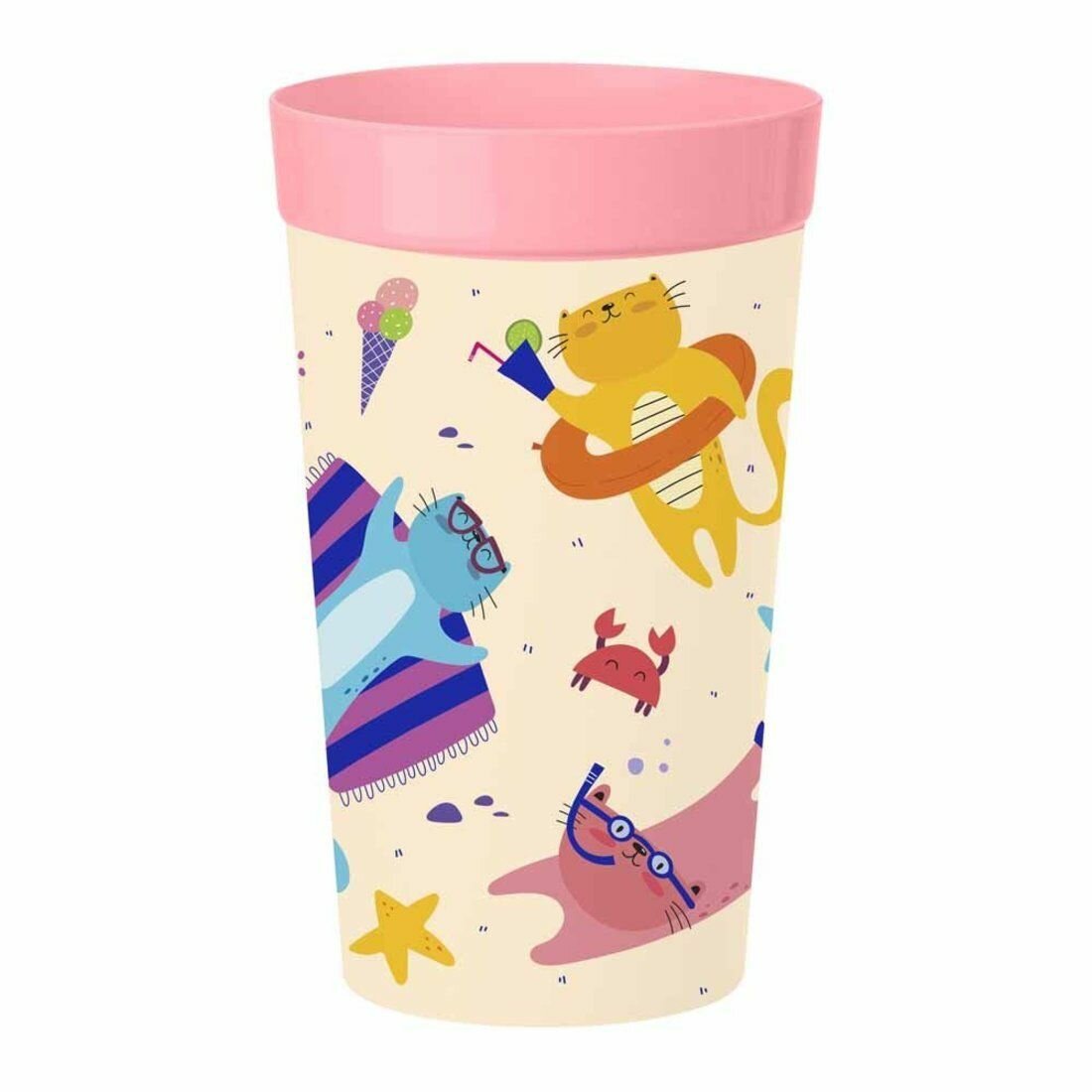 фото Стакан детский с декором 380 мл Розовый