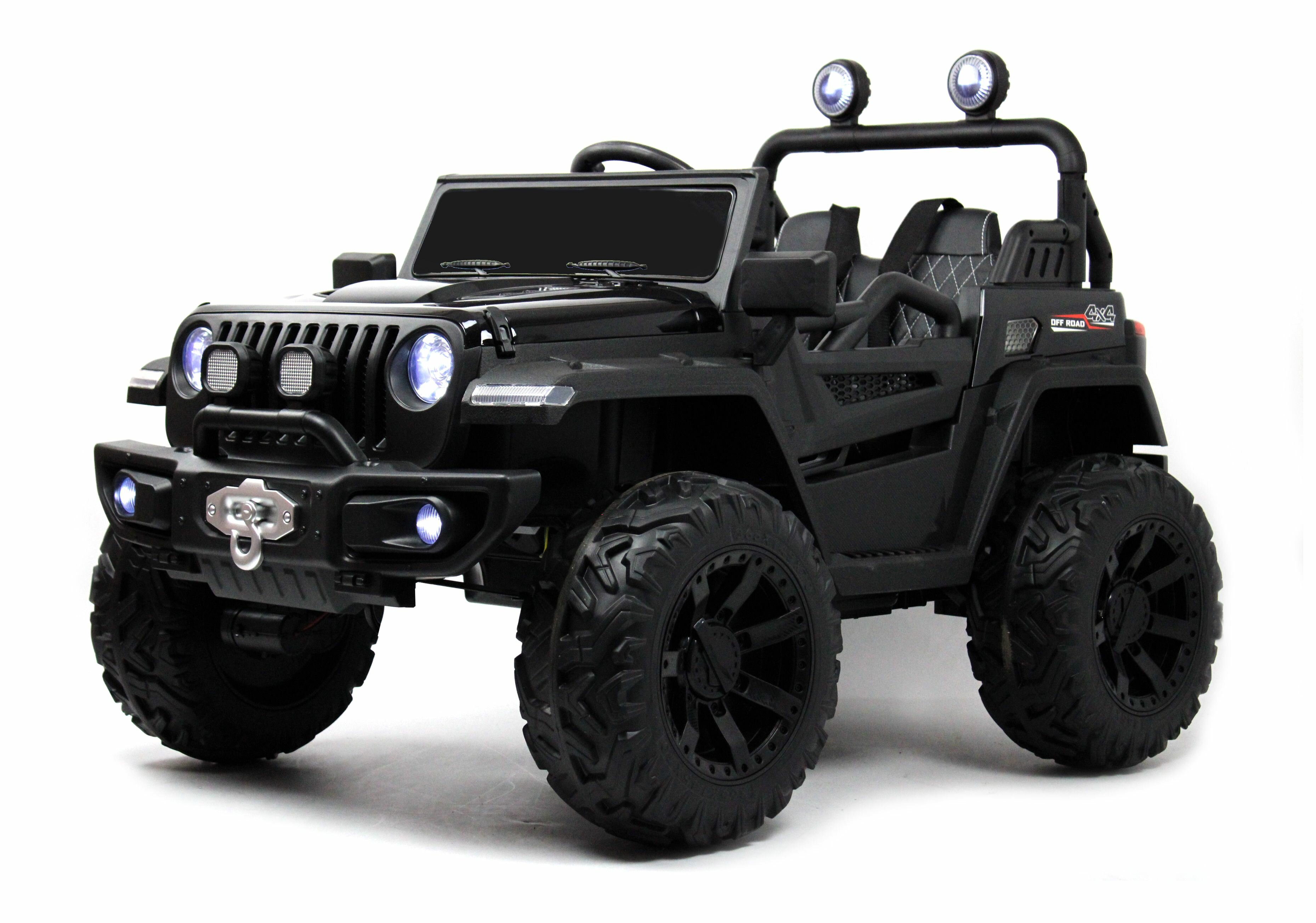 Детский электромобиль C555CC 4WD черный глянец (RiverToys)