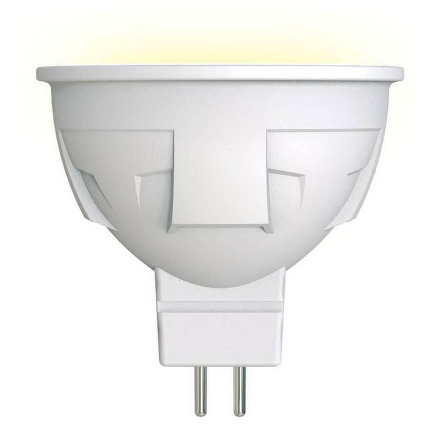 Типы/Лампочки/Диммируемые Uniel Лампа светодиодная диммируемая Uniel GU5.3 6W 3000K матовая LED-JCDR 6W/WW/GU5.3/FR/DIM PLP01WH UL-00003991