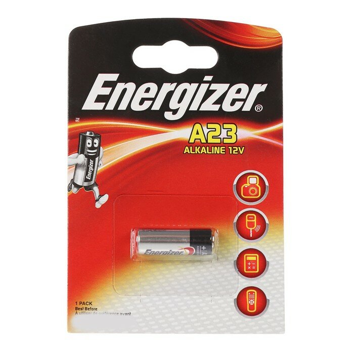 Батарейки Energizer Батарейка алкалиновая Energizer, А23 (Е23А, GP23A, LRV08, MN21, V23GA)-1BL, блистер, 1шт.