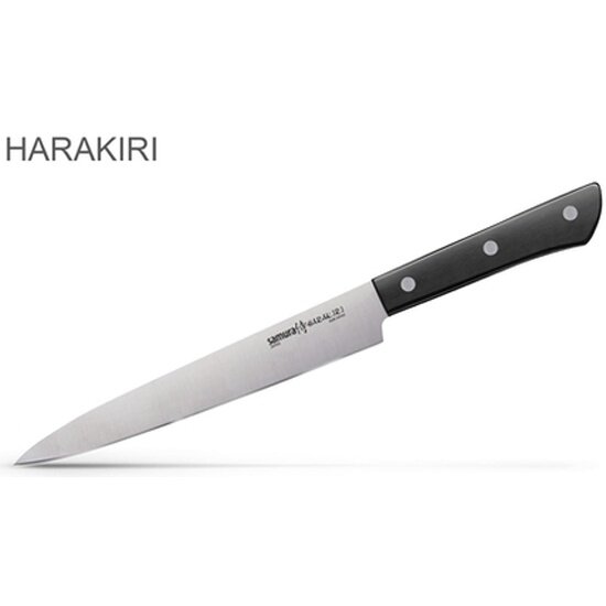 Нож кухонный для нарезки SAMURA HARAKIRI SHR-0045B, коррозионно-стойкая сталь, ABS пластик, 196 мм