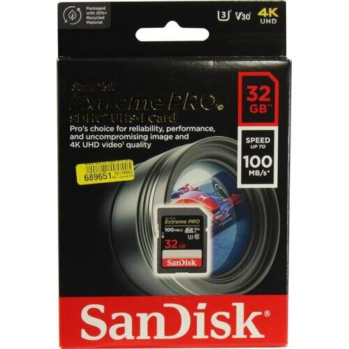 SD карта Sandisk Extreme PRO SDSDXXO-032G-GN4IN