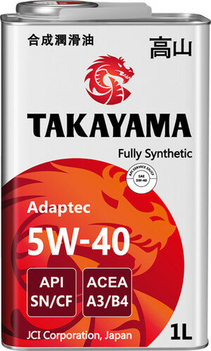 TAKAYAMA Adaptec SAE 5W-40 API SN/CF A3/B4 1л металл (605586/605044)