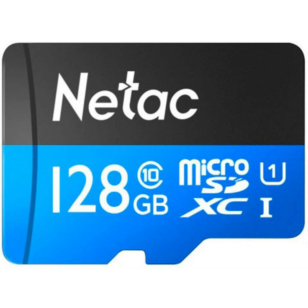 Netac P500 Standard 128GB MicroSDXC U1/C10 up to 90MB/s, retail pack with SD Adapter