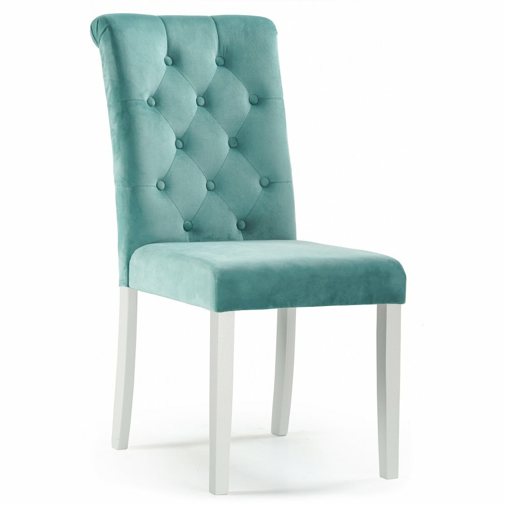 Деревянный стул Woodville Amelia white / fabric tiffany