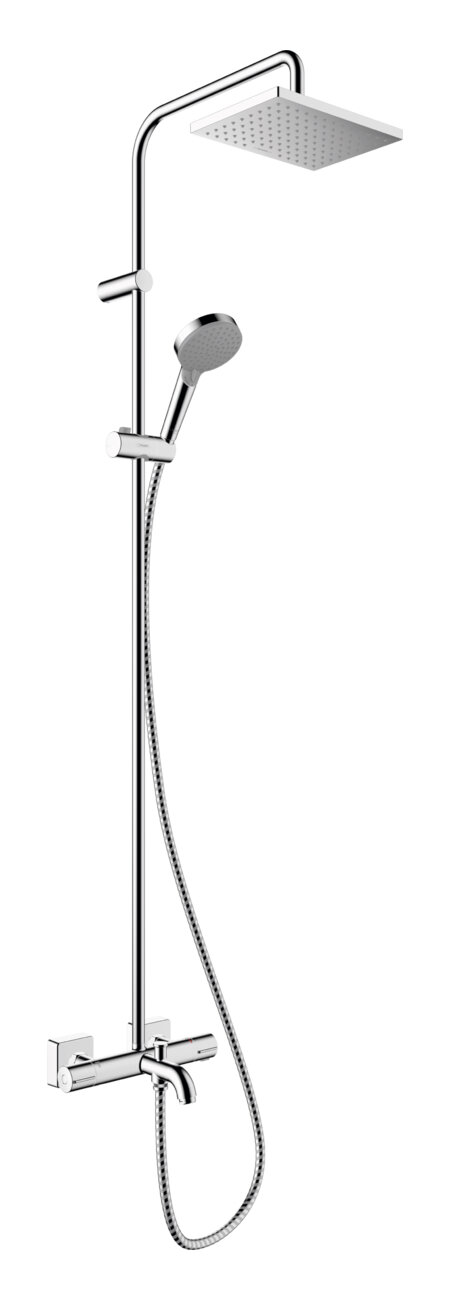Душевая система Hansgrohe Vernis Shape Showerpipe 230 1jet, с термостатом для ванны, хром 26284000