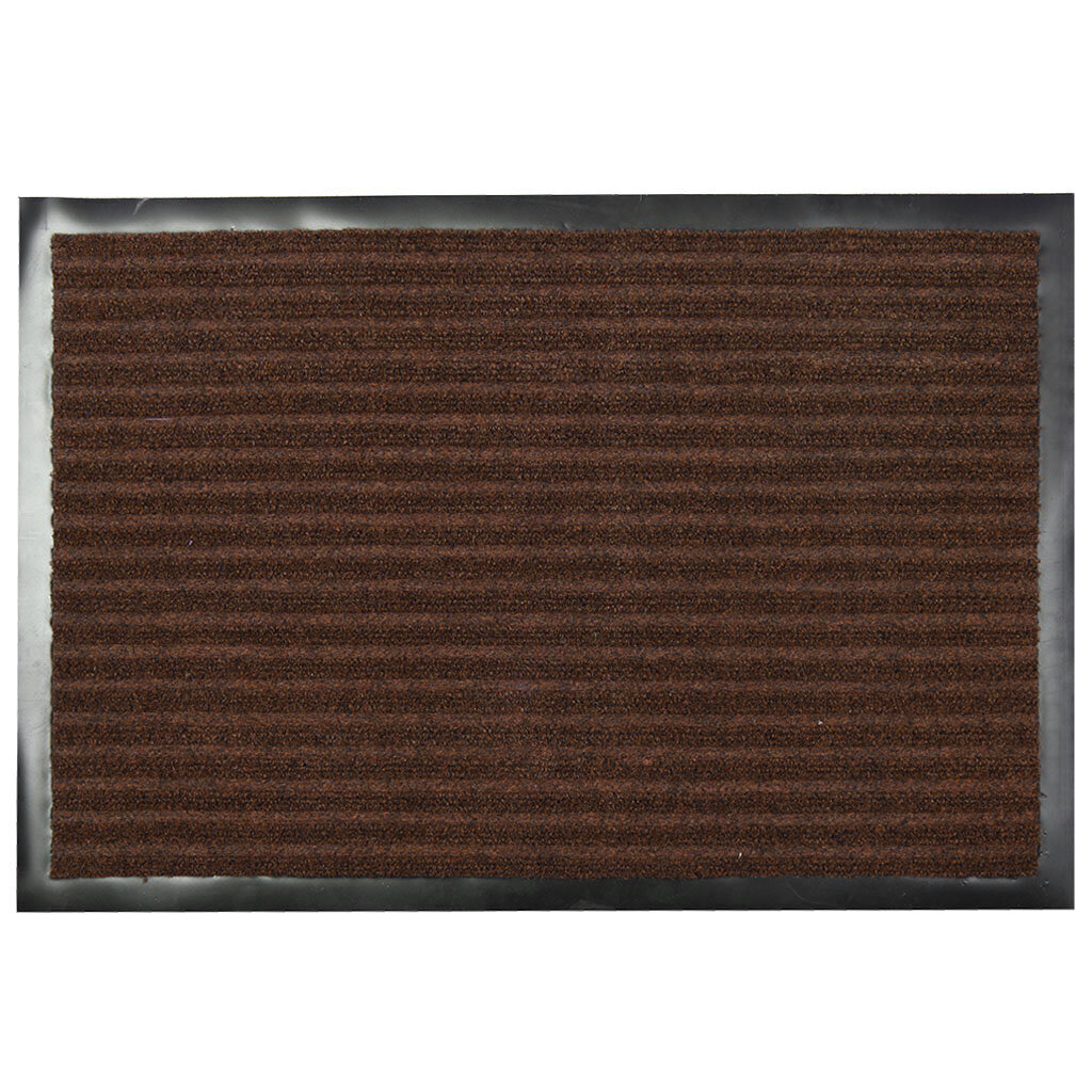 Коврик придверный, 50х80 см, прямоугольный, резиновый, с ковролином, коричневый, Комфорт, Floor mat, F0066002185