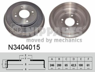 Барабан тормозной Honda Civic VII/Civic VII Hatchback 00>05 NIPPARTS N3404015