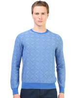 Пуловер с круглым вырезом синий с рисунком MARVELIS размер: M цвет: Голубой арт. 63131519