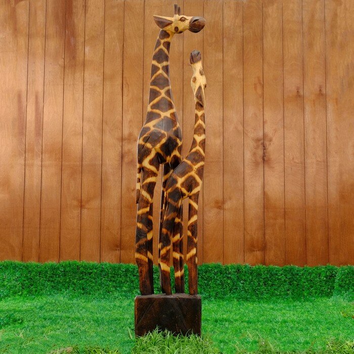 Сувенир дерево "Два сетчатых жирафа" 100х19х10 см - фотография № 4