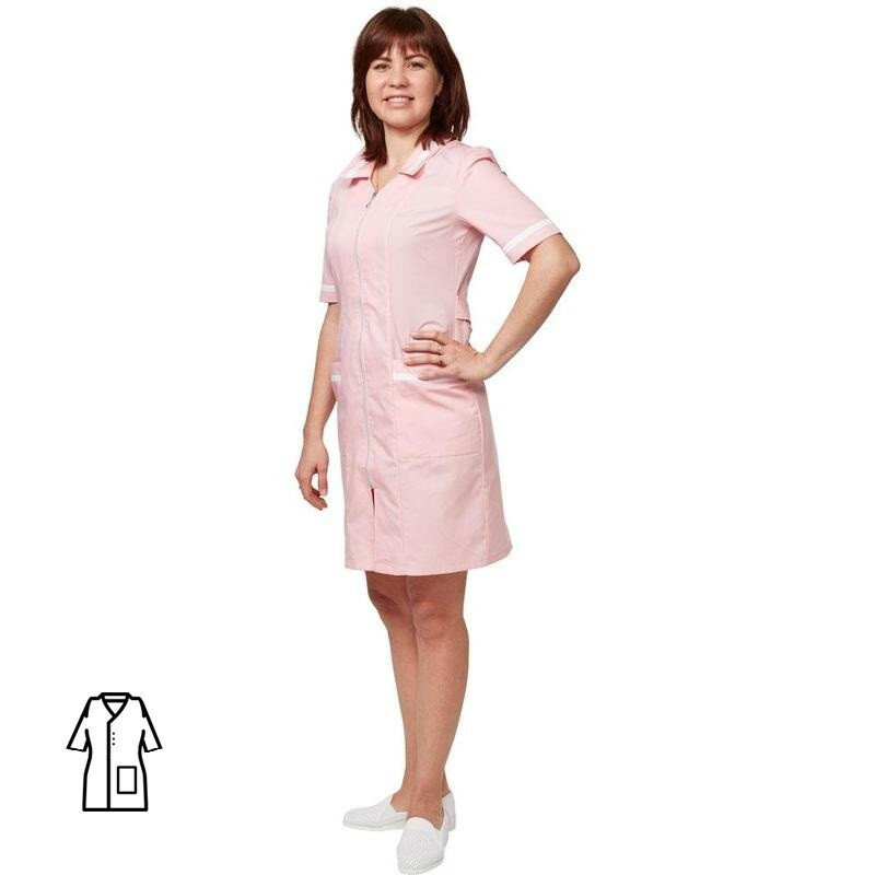 фото Халат медицинский м09-ХЛ розовый (р.60-62) 170-176